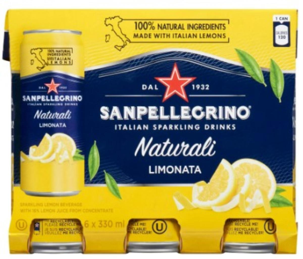 SAN PELLEGRINO NATURALI 330mLX6ー LIMONATA