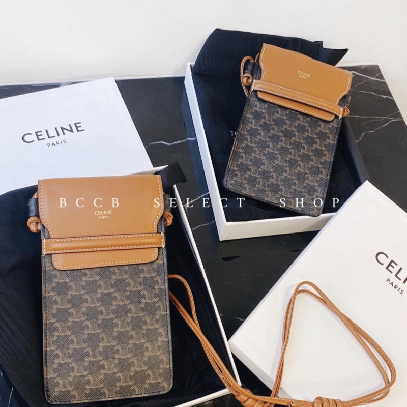 celine triomphe canvas phone pouch